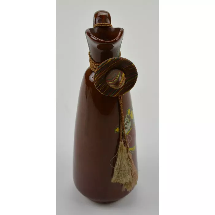 Mexican Design Art Pottery Pitcher With Sombrero Accent - 8.5" Tall