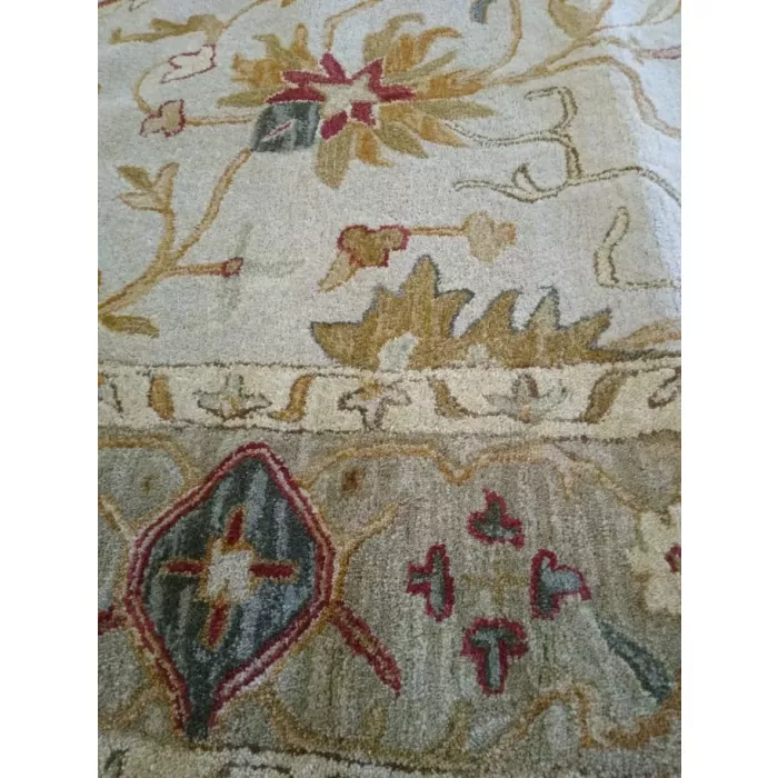 Tingley Oriental Handmade Tufted Wool Ivory/Sage Area Rug - Rectangle 9ft6in x 13ft6in