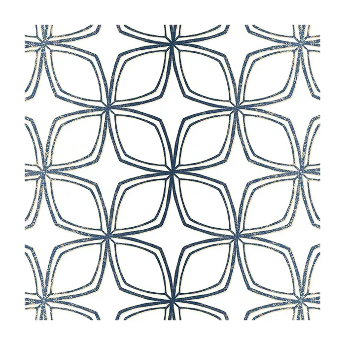 Geo Wallpaper Navy, Metallic Gold Norwall Wallcovering SH34551