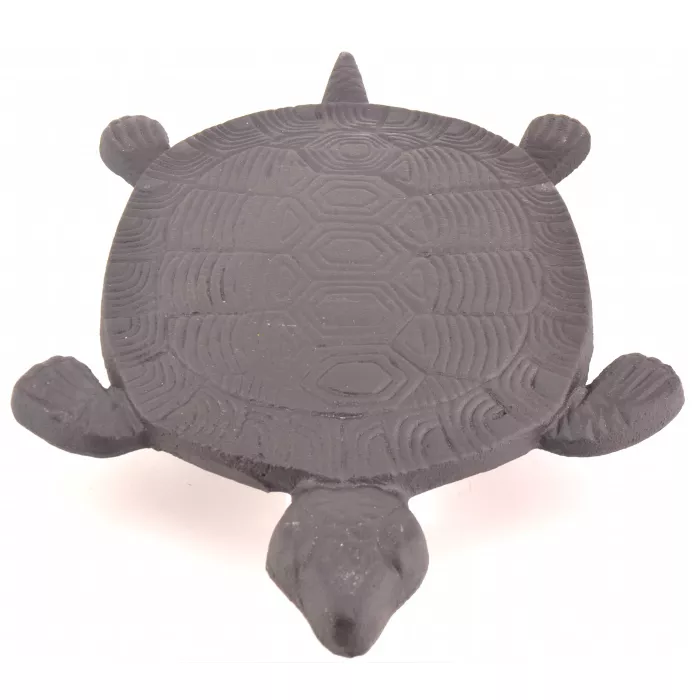 Decorative Cast Iron Turtle Yard & Garden Stepping Stone - Black - 12.75" Long