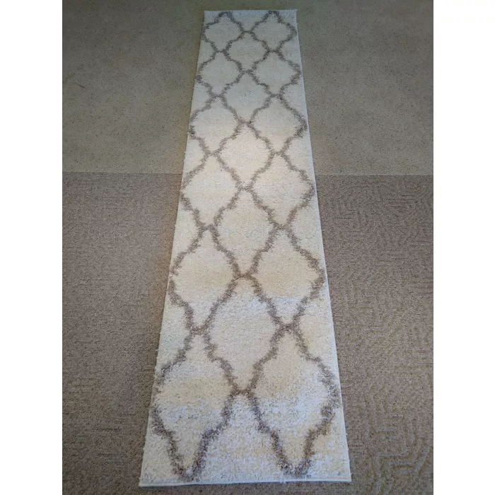 Lapidge Geometric Ivory/Beige Area Rug - Runner 2ft3in x 10ft