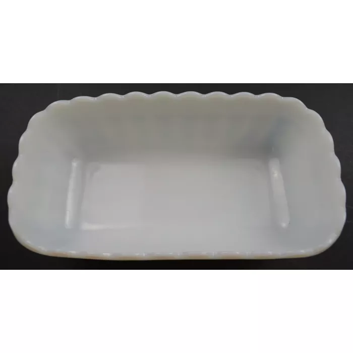 Vintage Fluted Milk Glass Three Footed Scalloped Planter - 8.25" Long