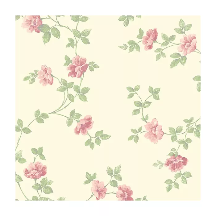 Historic Rose Trail Wallpaper Cream, Pink, Green Norwall Wallcovering PP27701