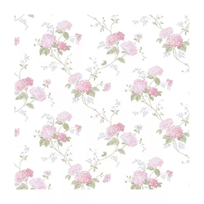 Mini Hydrangea Trail Wallpaper Pink, Purple Norwall Wallcovering PR33861