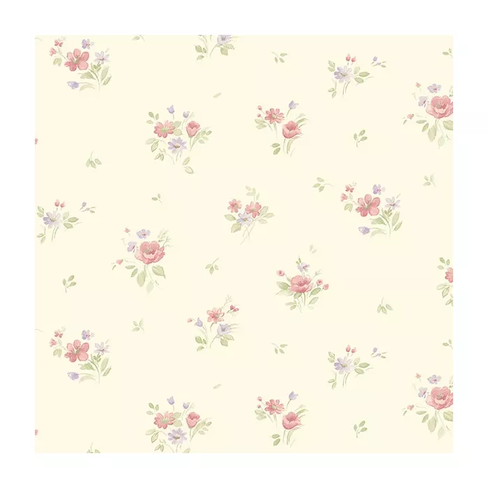 Rainbow Floral Wallpaper Cream, Purple, Pink Norwall Wallcovering PP35541