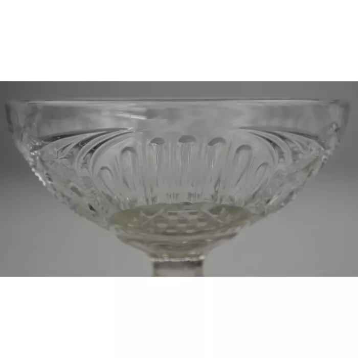 Vintage Clear Pressed Glass Footed Compote - 3.5" Tall