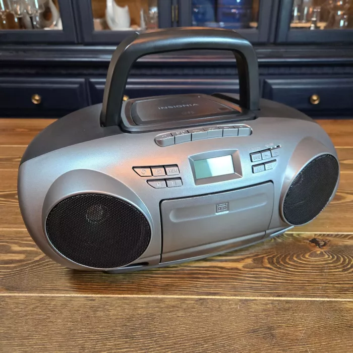 AM/FM Radio Portable CD & Cassette Boombox with Bluetooth Insignia ns-bbbt20