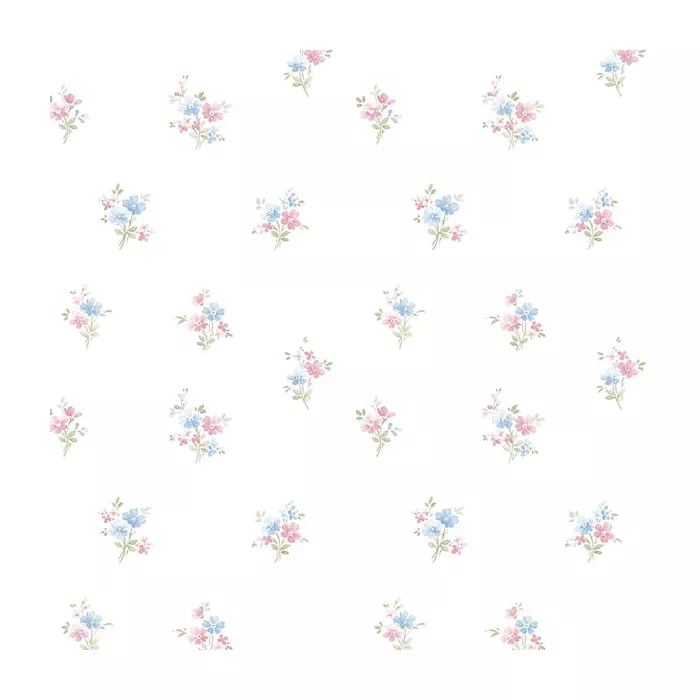 Delicate Daisies Wallpaper Pink, Blue, Green Norwall Wallcovering PR33843