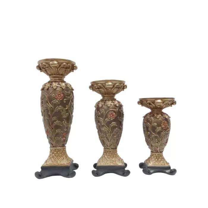 D'Lusso Designs - Vine Collection - Three Piece Pillar Candle Holder Set