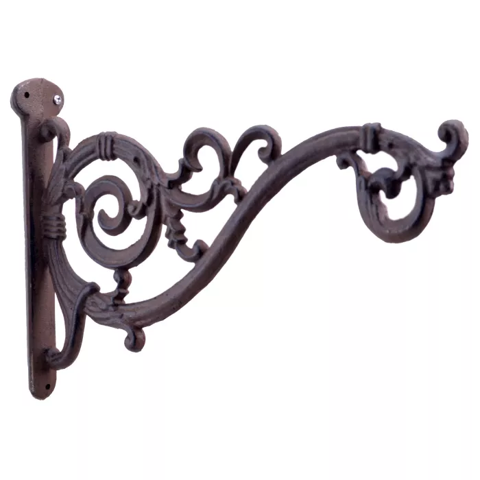 Decorative Plant Hanger - Swooping Vine - Cast Iron - 13.75" Deep