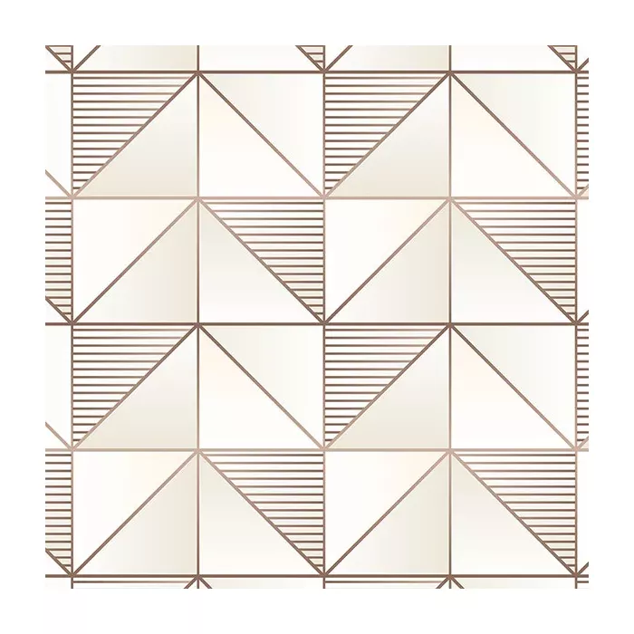 Cubist Wallpaper Cream, Rose Gold, Gold Norwall Wallcovering GX37629