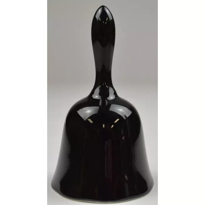 Black Ceramic Bell - Butterfly & Floral Pattern - 5.25" Tall