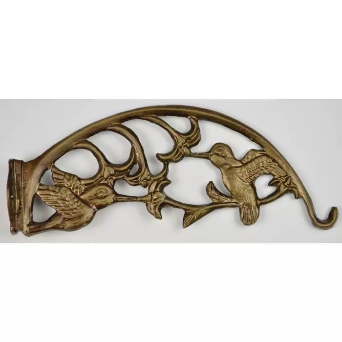 Decorative Hummingbird Design Cast Iron Plant Hanger - 12.38" Long