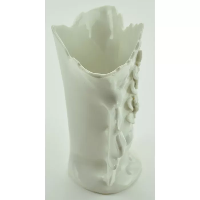 Collectible Floral Pattern White Vase - 8.25" Tall - Number 138