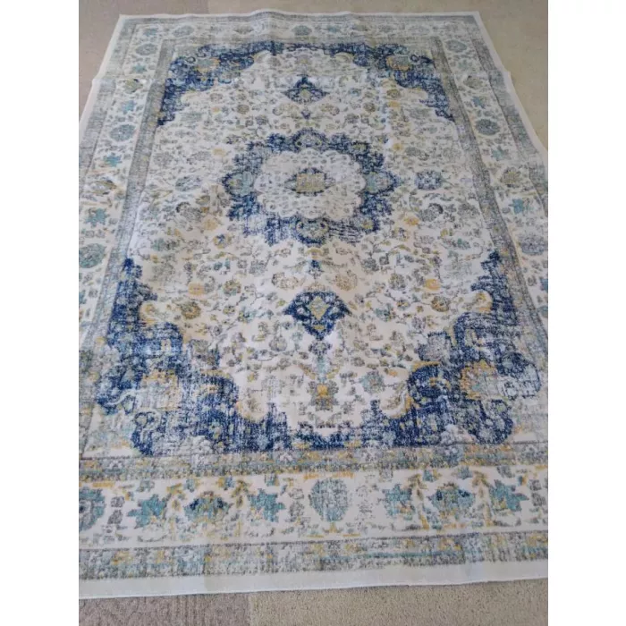 Elson Oriental Ivory/Blue Area Rug - Rectangle 9ft x 12ft