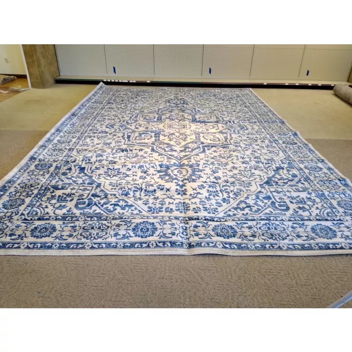 Safavieh Brentwood Polypropylene Navy / Light Gray Rug - Rectangle 12ft x 18ft