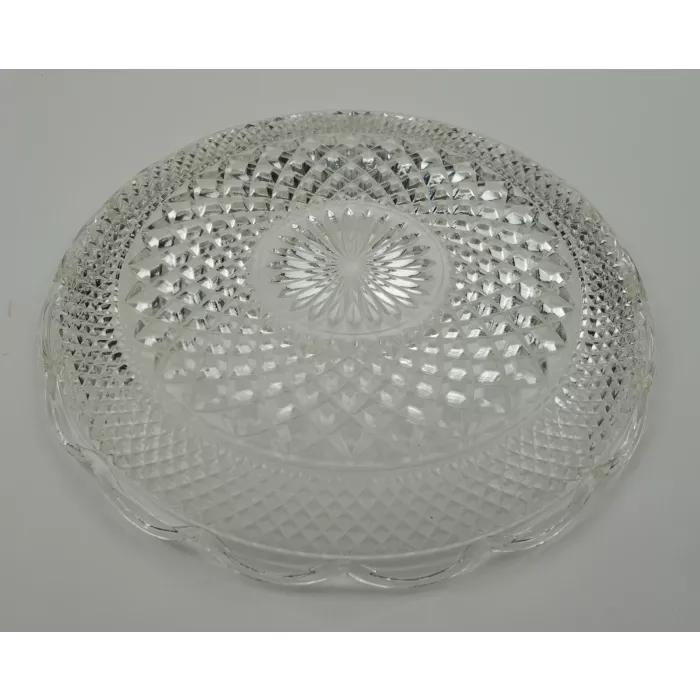 Anchor Hocking Glass - Wexford Clear Pattern - Lazy Susan Tray - 14" Round