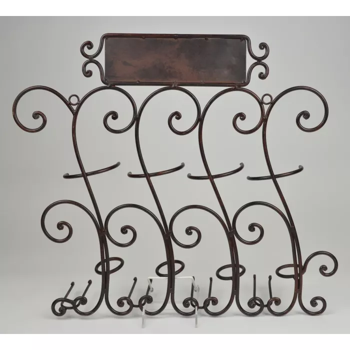 Antiqued Cast Hanging Wine Rack - 19.75" Tall