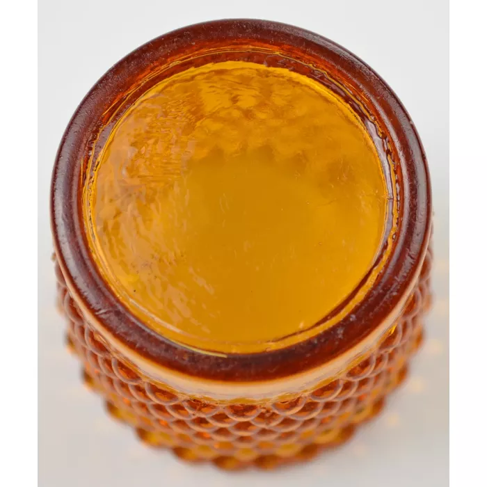 Vintage Amber Hobnail Candle Votive - 2" Tall