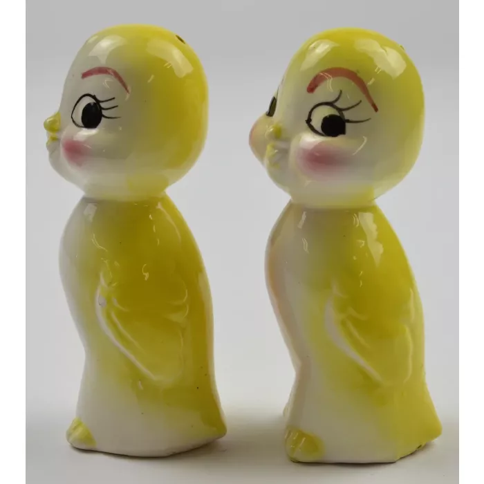 Ceramic Salt & Pepper Shakers - Yellow Canaries - 4.25" Tall