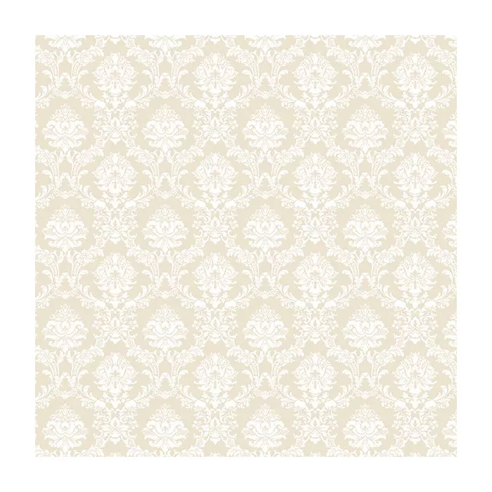 Mini Damask Wallpaper Cream, White Norwall Wallcovering SD36134