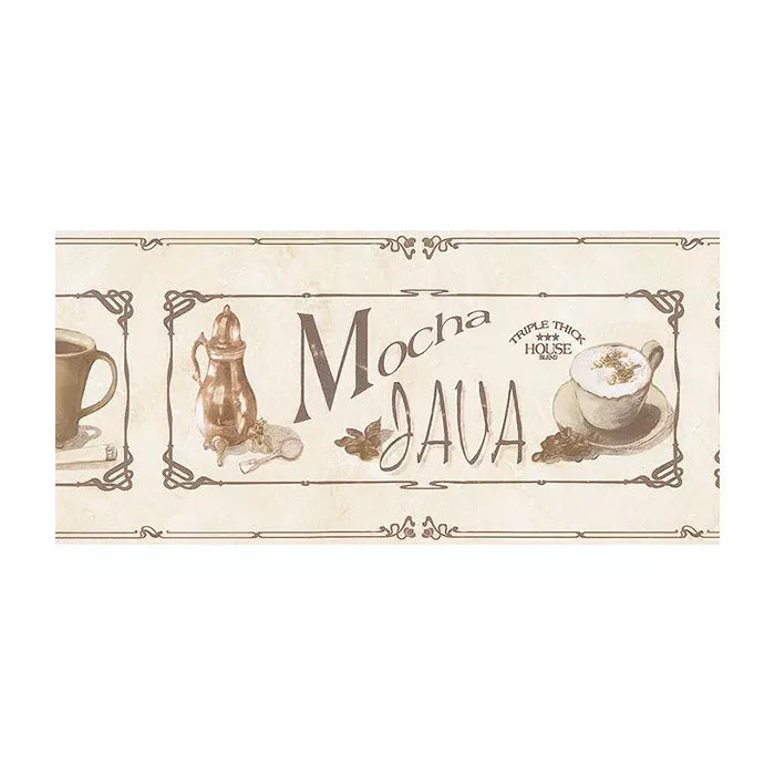 Java Wallpaper Border Beige, Brown Norwall Wallcovering FK78456