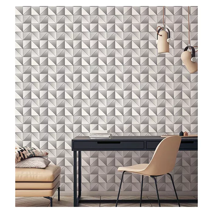 Cubist Wallpaper Metallic Silver, Grey, Dove Norwall Wallcovering GX37630