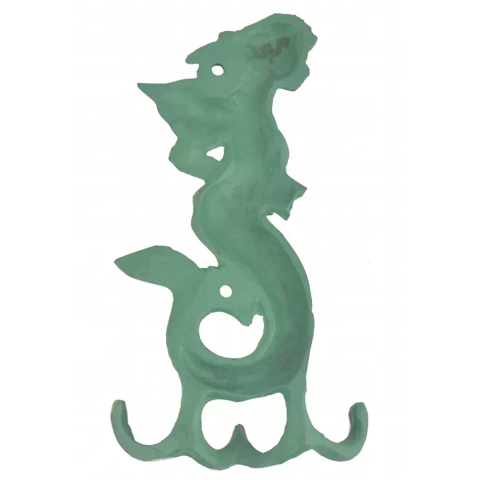 Metal Wall Hanging Key Hook Rack - Mermaid - 6" Tall