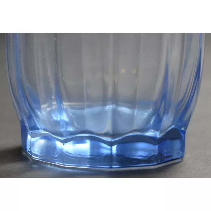 Vintage 7 Oz. Blue On The Rocks Glass - 3" Tall