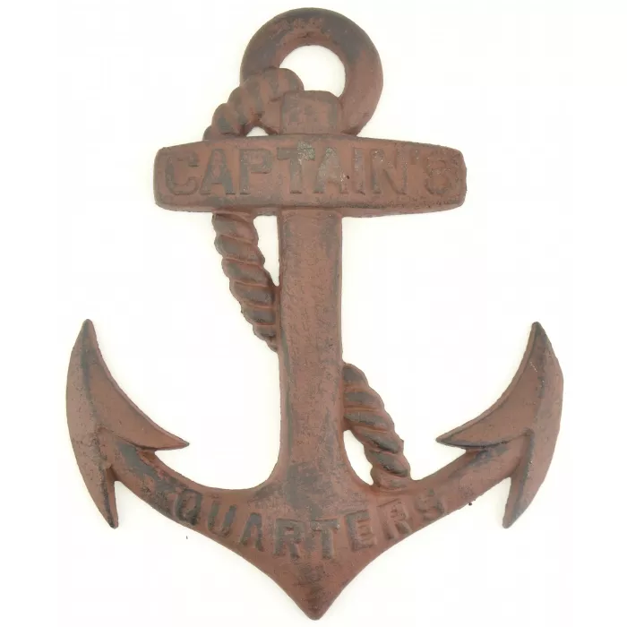 Cast Iron Boat Anchor Sign - Captain's Quarters