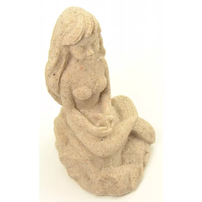Mr. Sandman Sand Sculpture Figurine - Sitting Mermaid - 4.5" Tall