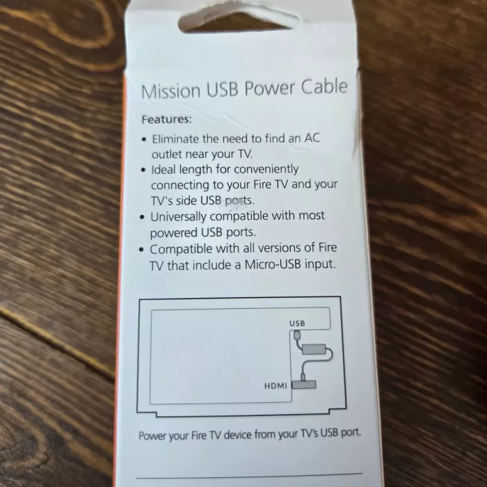 USB Power Cable Made for Amazon Firestick (Eliminates the Need for AC Adapter)