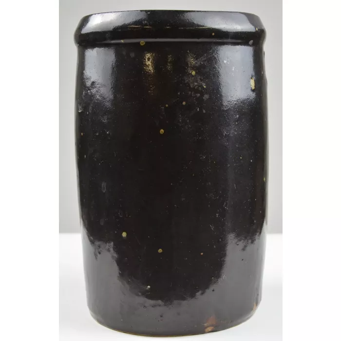 Vintage Stoneware Black Crock - 7.75" Tall