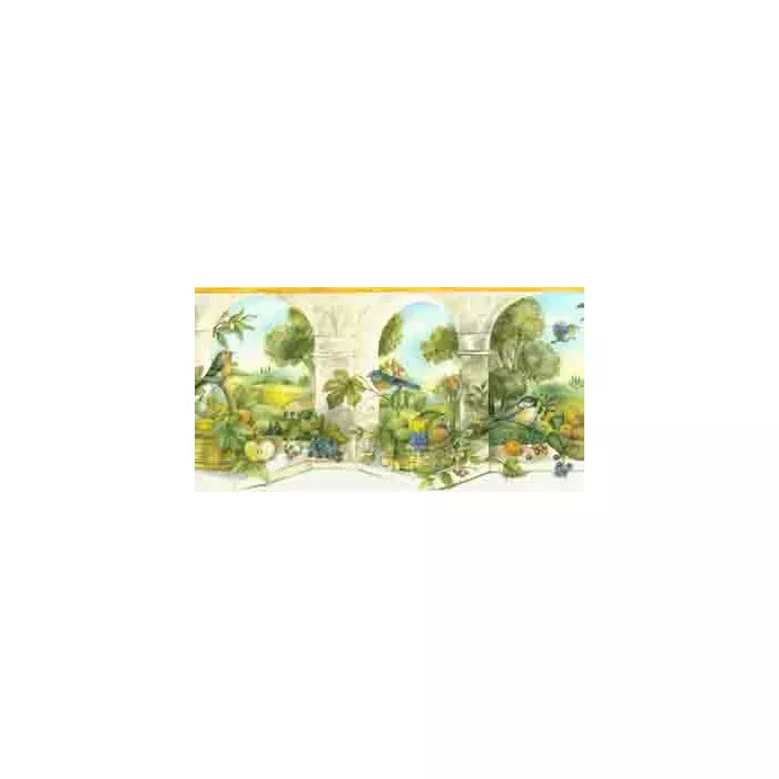 Yellow Mediterranean Arch Wallpaper Border