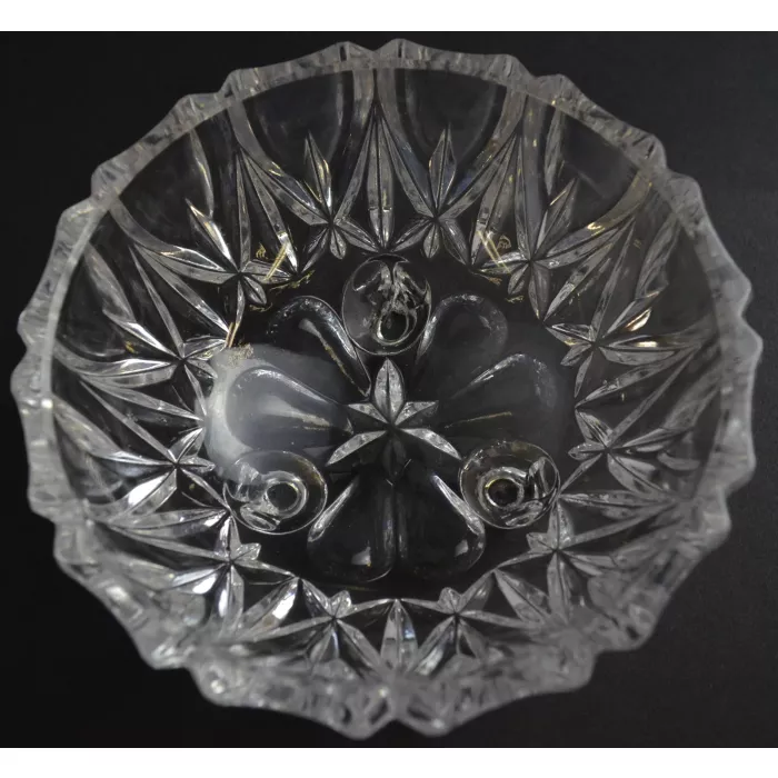 Clear Glass Three Toed Candy Dish - 2.75" Tall