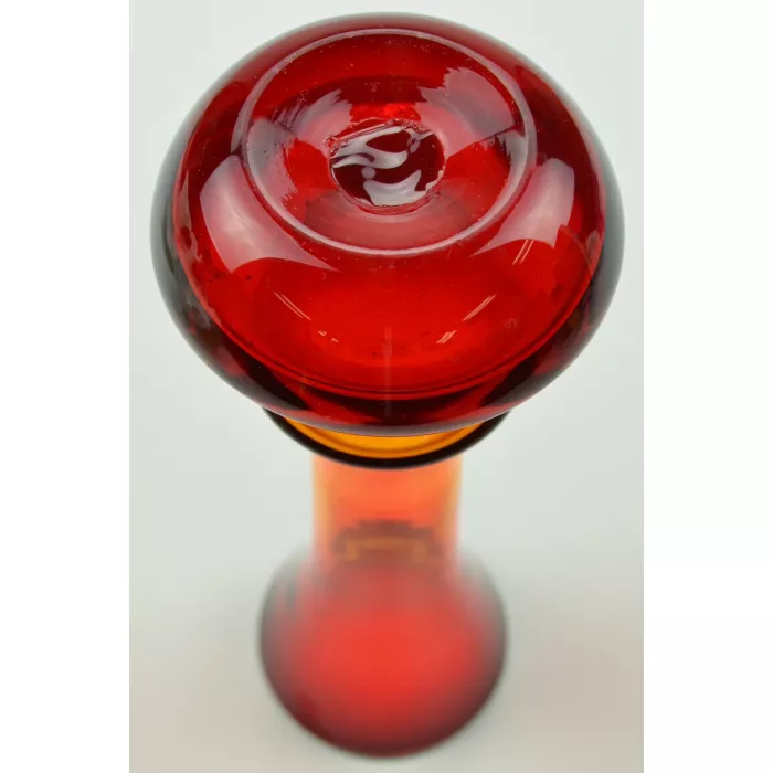 Amberina Stretch Vase - 7.5" Tall - Vintage Collectible