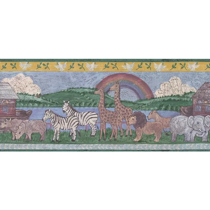 Distressed-Noahs-Ark-Wallpaper-Border