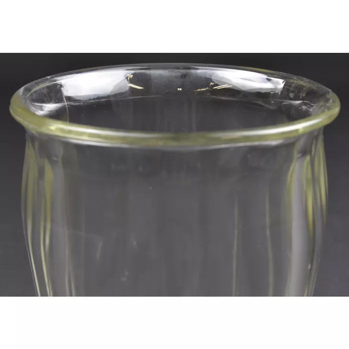 Clear Pressed Glass Panel Pattern Large Flower Vase- 7.75" Tall