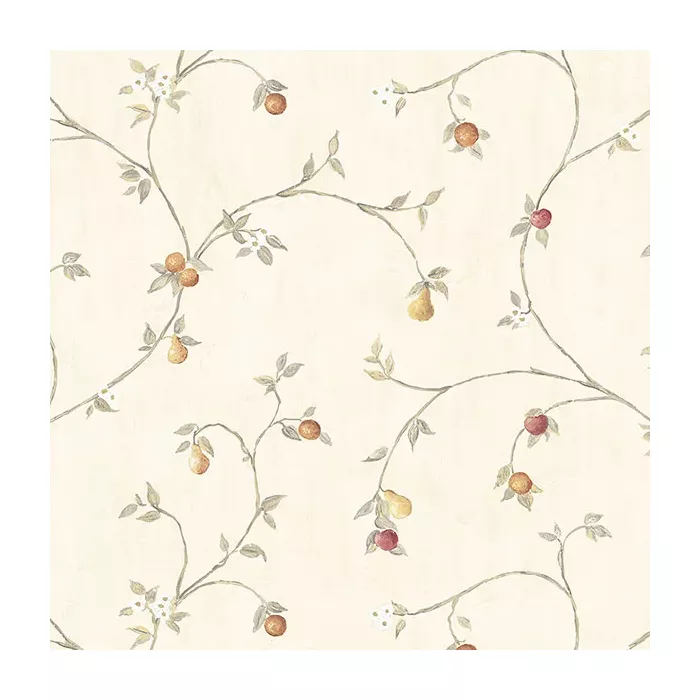 Fruit Trail Wallpaper Red, Cream, Taupe Norwall Wallcovering CK36609