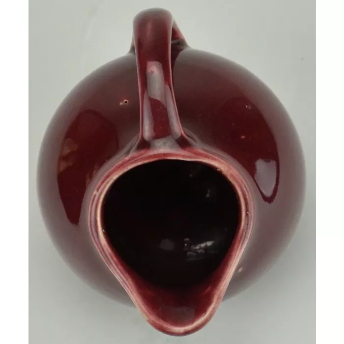 USA Pottery Burgandy Creamer Pitcher - 3.5" Tall