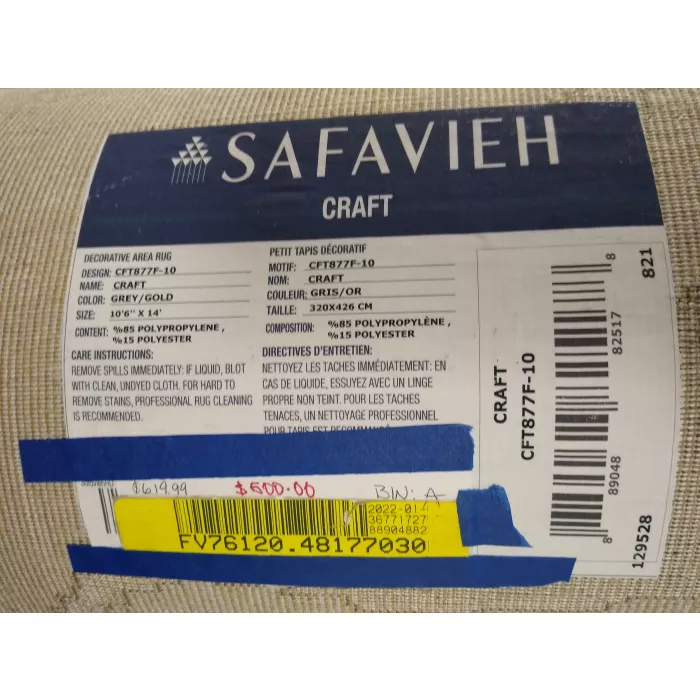 Safavieh Craft Abstract Gray / Gold Area Rug - Rectangle 10ft 6in x 14ft