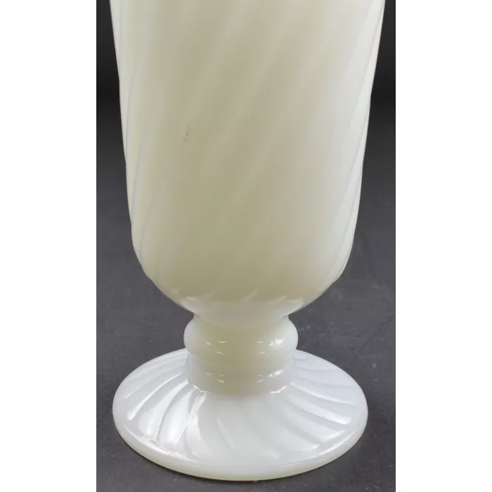 Milk Glass Fluted Scalloped Flower Vase - 9" Tall