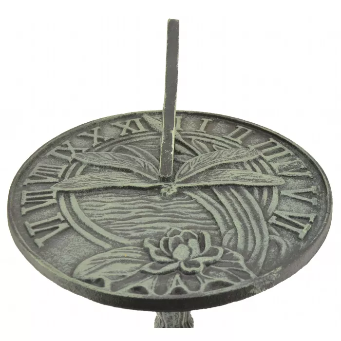 Decorative Dragonfly Sundial - Verdigris - 22.5" Tall