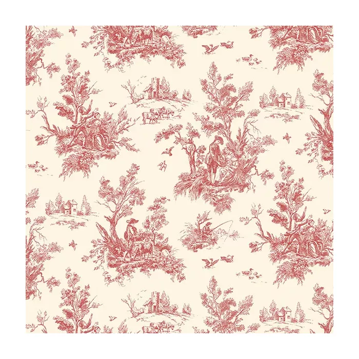 Toile Wallpaper Red, Ochre Norwall Wallcovering AB27657