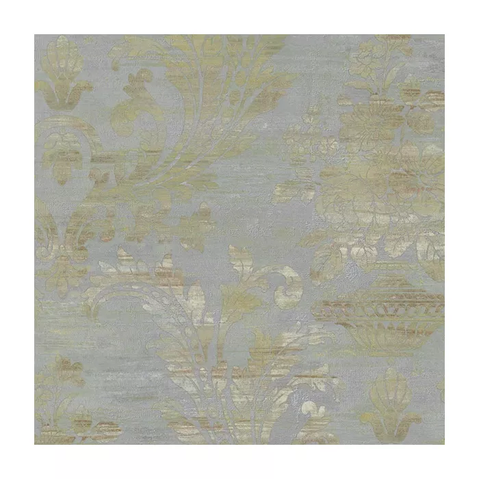 Sari Damask Wallpaper Pearl, Blue, Brown Norwall Wallcovering SM30358