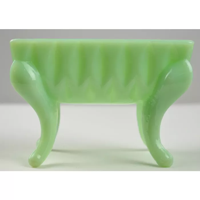Jadeite Footed Trinket Box With Lid - 5" Tall