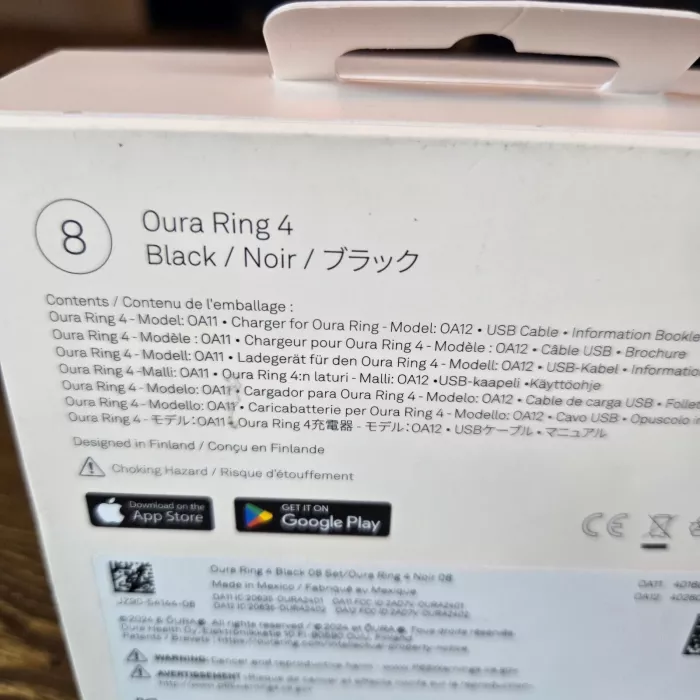 Oura Ring 4 Sz 8 Smart Ring Black
