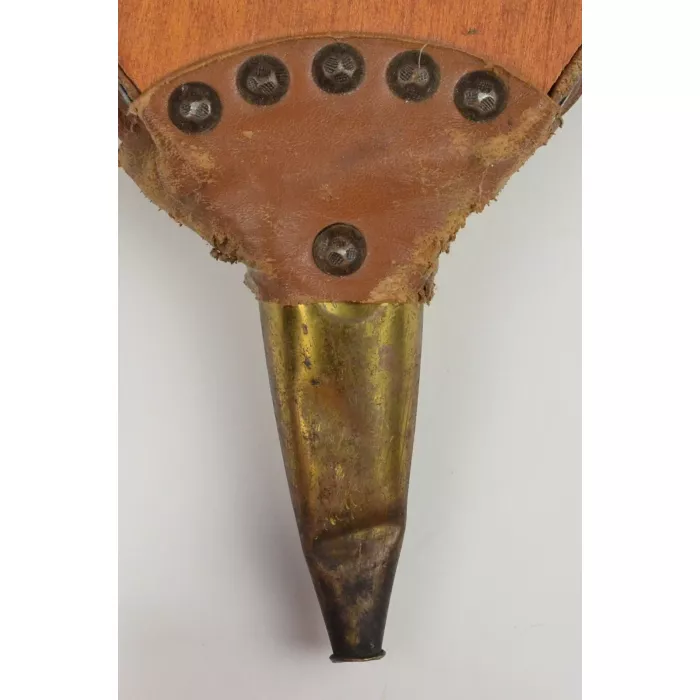 Antique Wood & Leather Hearth Fireplace Bellows - 17" Tall