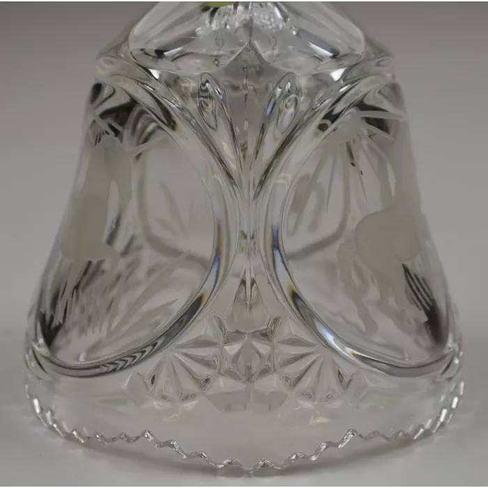 Etched Unicorn Pattern Crystal Bell - 8" Tall