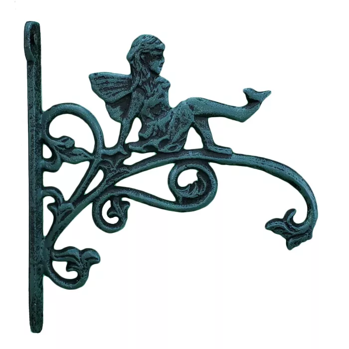 Pixie Fairy Cast Iron Plant Hanger - Verdigirs - 9" Deep
